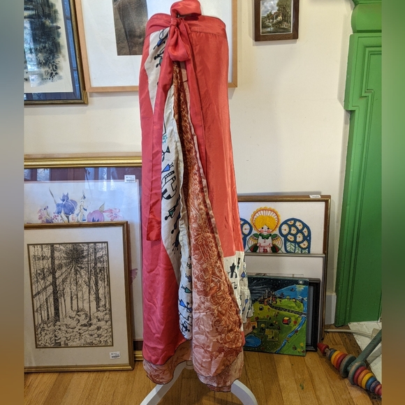 Boho silk blend wrap skirt size large - Picture 5 of 10